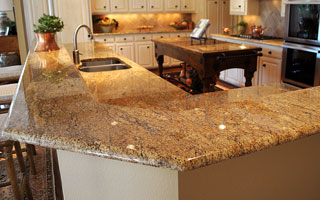 An image of a kitchen with Super Classico Granite Countertops.