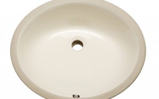 Bisque Oval Vanity Undermount Sink